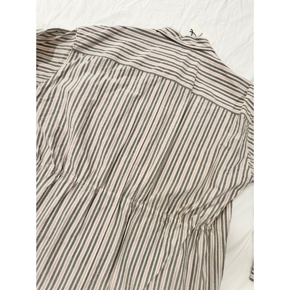 Isabel Marant Ajady Striped Button Down Shirt Women's 36 Organic Cotton Utility - Picture 6 of 16